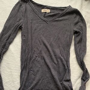 Holister- black & white striped long sleeve